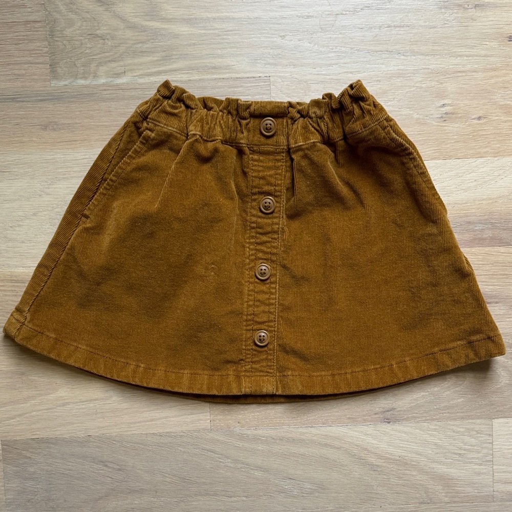 Toddler Girls’ Crewcuts Tan Button-Front Corduroy Skirt - Size 3